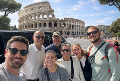 Rome tour: Group at Colosseum. Private Civitavecchia transfers to Rome. Experience Rome complete city tour.